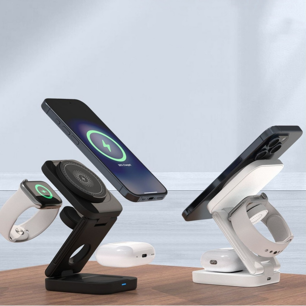 GearGremlin TriCharge – 3-in-1 Foldable Wireless Charging Station